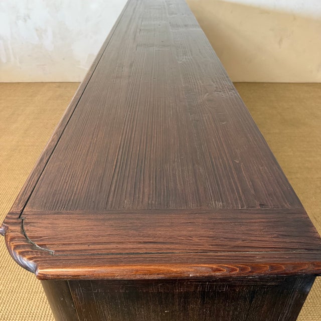 Brown Bistro Reclaimed Wood Cabinet With 6 Doors in Dark Walnut Finish For Sale - Image 8 of 10