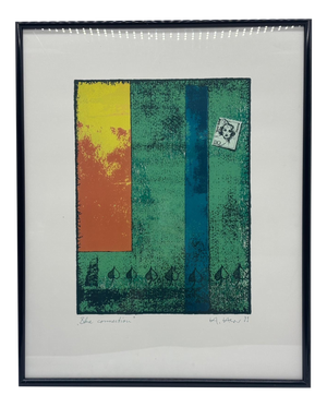 Large, Hand-Signed Print by Armin Mueller-Stahl, Blue Connection, 1999, Tribute to Marlene Dietrich