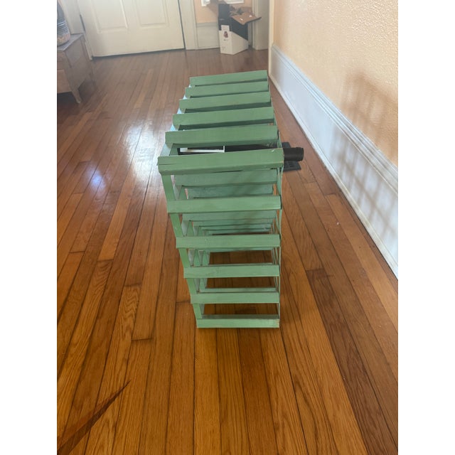 Vintage Painted Wood & Metal Wine Rack For Sale In Jacksonville, FL - Image 6 of 6