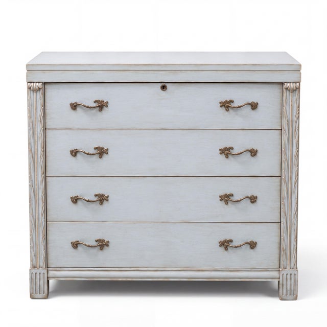 1950s John Stuart French Blue Painted Neoclassical Style Chests -Pair For Sale In Atlanta - Image 6 of 6