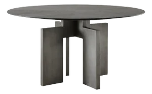 Adonis Round Wood and Metal Dining Table