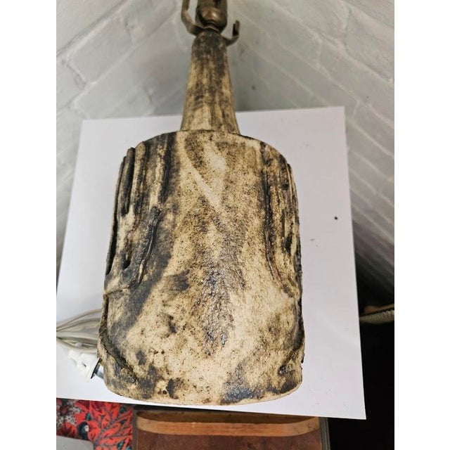 Danish ceramic table lamp, that features a Brutalist aesthetic. It has been professionally rewired and is in excellent...