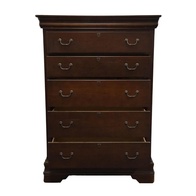 Bassett Furniture Transitional Style Dark Cherry 39" Chest of Drawers 2119-0251 For Sale In Kansas City - Image 6 of 12