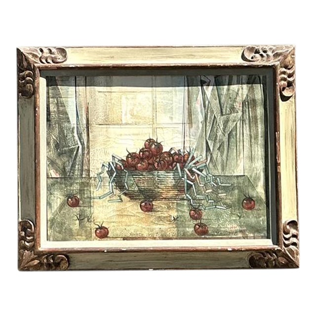 Vintage Original 1969 Still Life Oil on Canvas For Sale