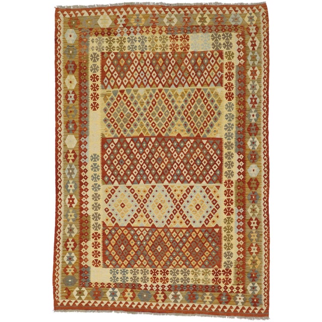 Textile Vintage Afghani Kilim Rug - 06'08 X 09'05 For Sale - Image 7 of 7