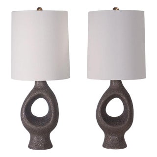 Aerin Capra Medium Table Lamps Chalk Burnt Gold, Pair Of For Sale