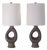 Aerin Capra Medium Table Lamps Chalk Burnt Gold, Pair Of For Sale