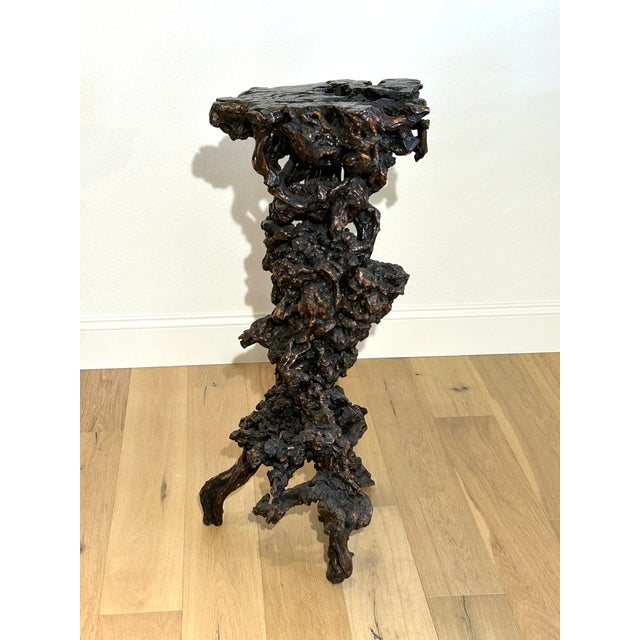 Extremely Fine c. Late Qing Period 19th Century Antique Chinese Rootwood Pedestal Crafted of Assembled Rootwood Resembling...