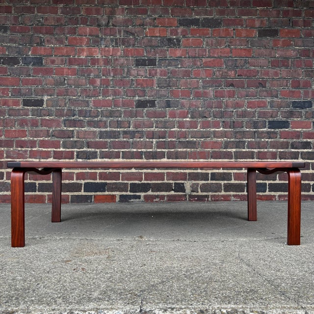 Mid 20th Century Large Mid-Century Modern Rosewood Coffee Table by Westnofa Bentwood Legs For Sale - Image 5 of 12