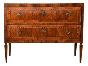 Italian 19th Century Two-drawer Inlay Commode