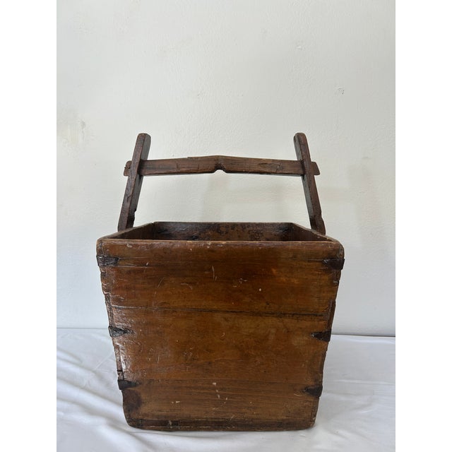 Wood Antique Chinese Grain Bucket For Sale - Image 7 of 7