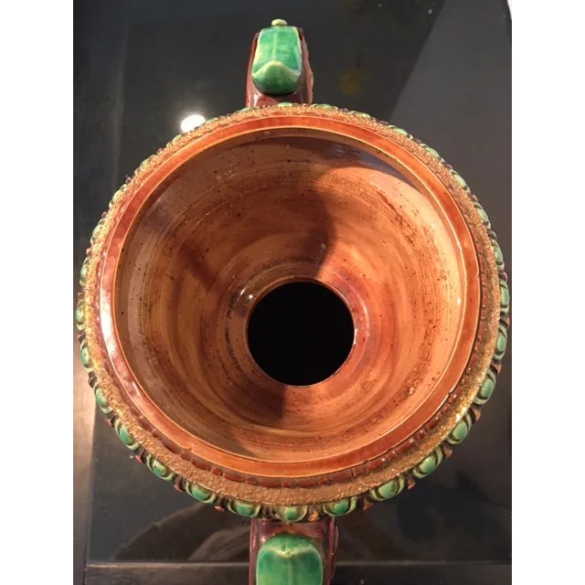 Ceramic Large 19th Century Majolica 2 Handled Urn by Wilhelm Schiller and Son For Sale - Image 7 of 13