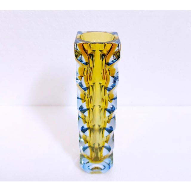 An exceptional vintage czech bohemian glass vase, designed by oldřich lipský for exbor, circa 1962. A striking example of...