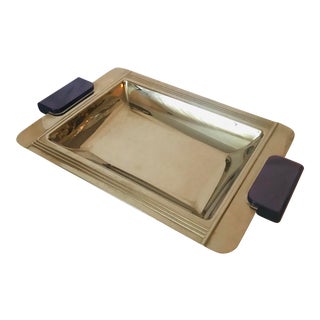 Mid-Century Couzon Stainless Silver Tray For Sale