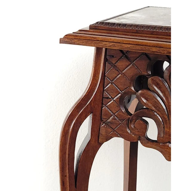 1900 - 1909 Art Nouveau Walnut Plant Stand, Circa 1900 For Sale - Image 5 of 7