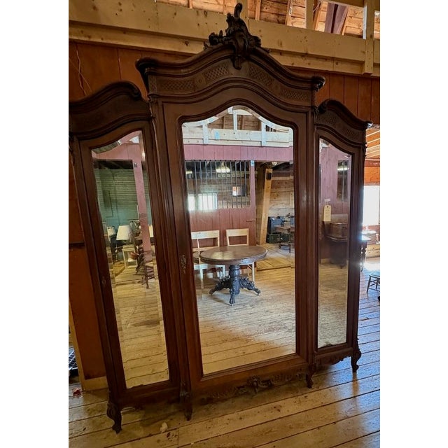 Antique French Walnut Three Door Armoire For Sale - Image 13 of 17