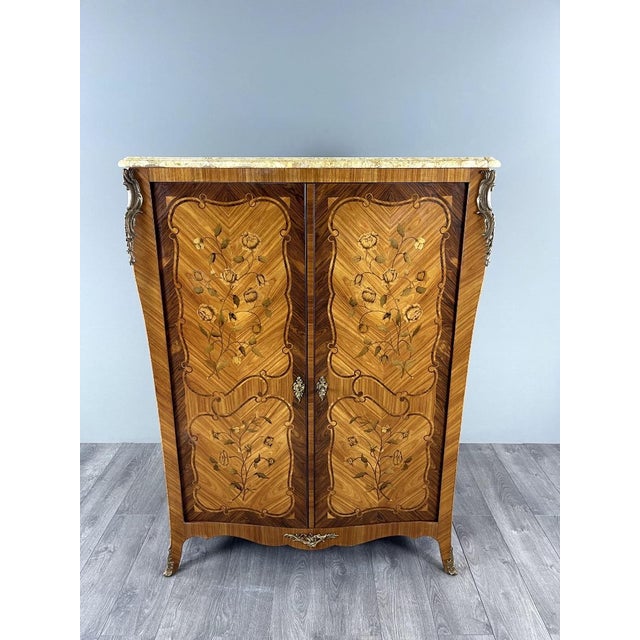 20th Century Louis XV Style Marquetry Wardrobe For Sale - Image 10 of 11