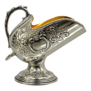 Vintage Raimond Sugar Scuttle Bowl Victorian Pedestal Silver Plated and Copper