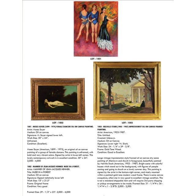 1960s Moses Soyer (1899-1974) Original Oil Painting "Dancers " For Sale - Image 5 of 5