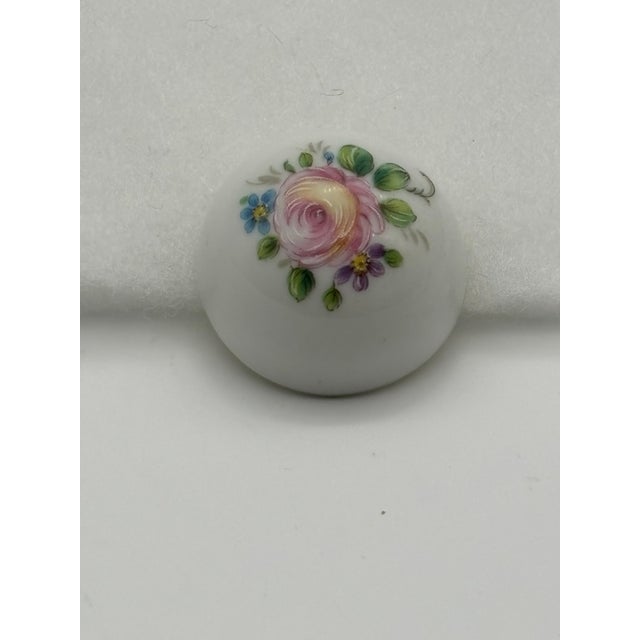 Limoges France Antique Porcelain Inkwell, Hand Painted Floral For Sale - Image 10 of 18