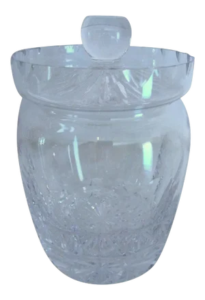 Mid 20th Century English Tudor Crystal Biscuit Barrel