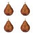 Vintage Golden Beaded Pear Christmas Ornaments - Set of 4 For Sale