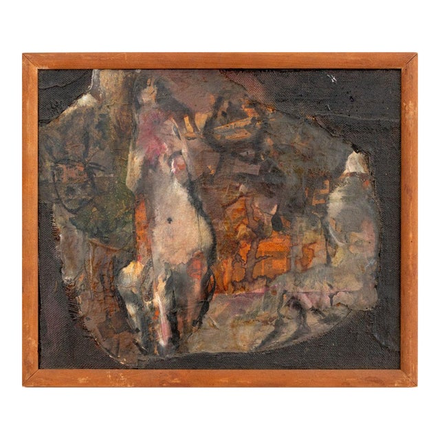 Elfi Schuselka Abstract Figural Mix Media Collage For Sale