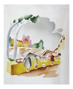Benjamin Jorj Harris Airbrush Watercolor Artist Street Market