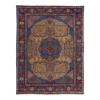 1920s Classic Handmade Antique Persian Tabriz Wool Rug With Allover Design For Sale