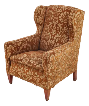 Silk Velvet Lounge Chair, 1900s