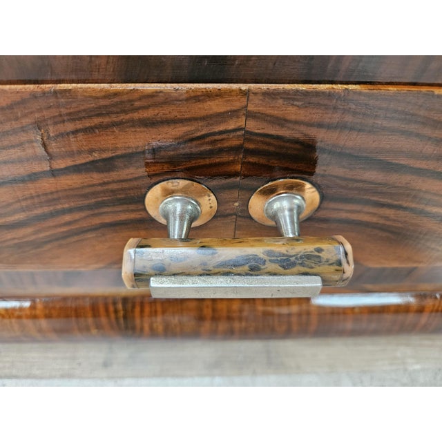 Art Deco Walnut Dressing Table with Mirror, 1940 For Sale - Image 9 of 18