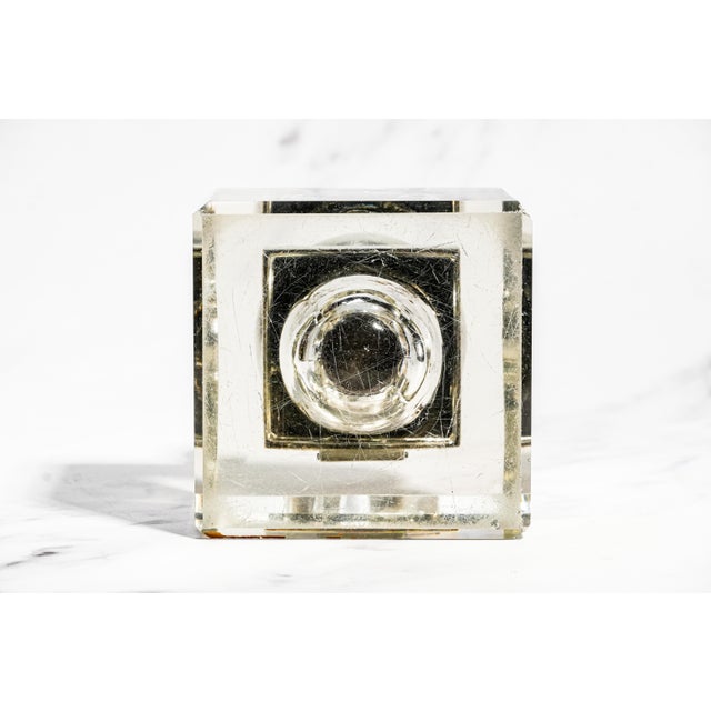 Magnificent Large Gilded Age Antique Black Starr & Frost Crystal Sterling Silver Desk Paperweight Inkwell Home Office Decor For Sale - Image 17 of 18