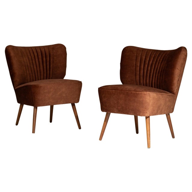 1940s Danish Upholstered Cocktail Chairs - A Pair For Sale - Image 15 of 18