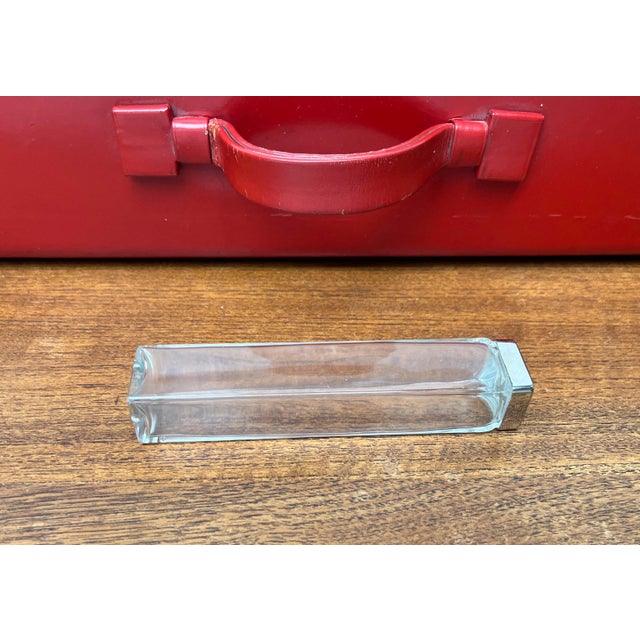 Mid-Century Modern German Red Beauty Vanity Mirror Case, 1960s For Sale - Image 6 of 18