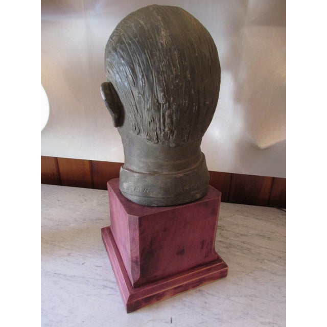 1970s 1970s Life Sized Plaster Bust of a Gentleman by Noted Artist Anita Weschler For Sale - Image 5 of 13