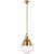Bernard 14" Pendant in Hand-Rubbed Antique Brass with White Glass Designer: Amber Lewis Fixture Height: 23.5" Min. Custom...