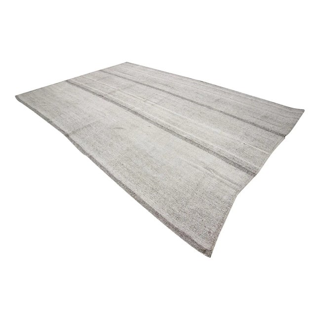 Vintage Turkish Gray Kilim Rug- 8′8″ × 12′7″ For Sale - Image 4 of 7