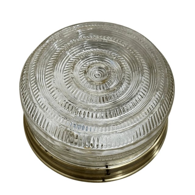 4.5” tall 10” diameter Good condition Elevate your home with this charming vintage flush mount ceiling light fixture,...