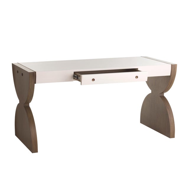Modern Arteriors Home Myra White Lacquer Desk For Sale - Image 3 of 10