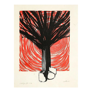 1963 Roger Martin O'Malley's Tree Woodcut