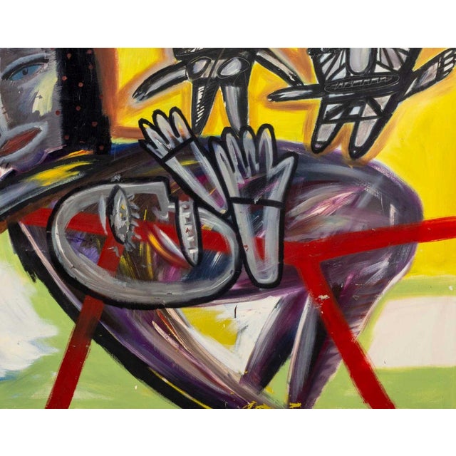 New York School Figural Abstraction Acrylic, 1980s For Sale - Image 4 of 6