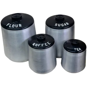 Mid-Century Aluminum Four-Piece Canister Set by Kromex