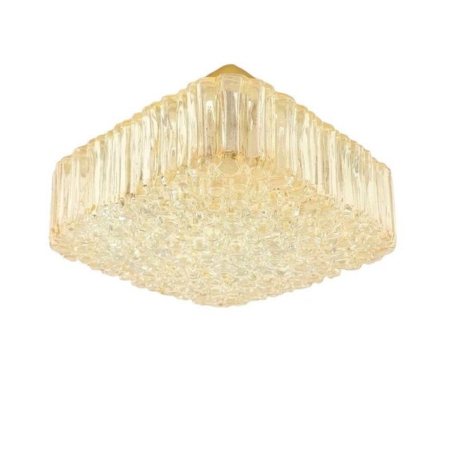 Mid-Century Amber Bubble Glass Flush Mount by Helena Tynell for Limburg, 1970s For Sale - Image 12 of 12