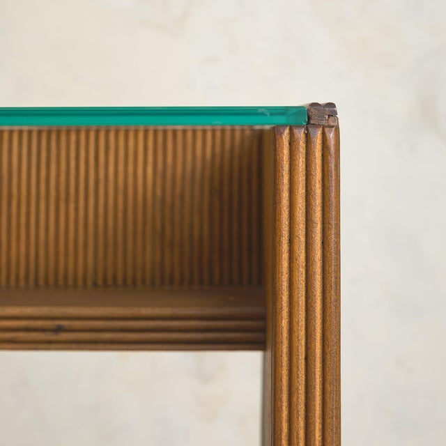 Wood Italian Fluted Cherry Wood Console Table, 1970s For Sale - Image 7 of 12