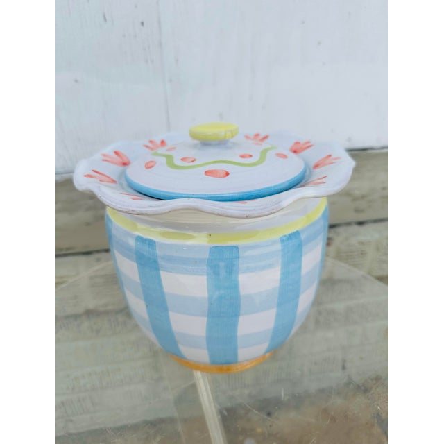 Vintage Lidded Jar in the Style of Mackenzie Childs For Sale In Charleston - Image 6 of 7