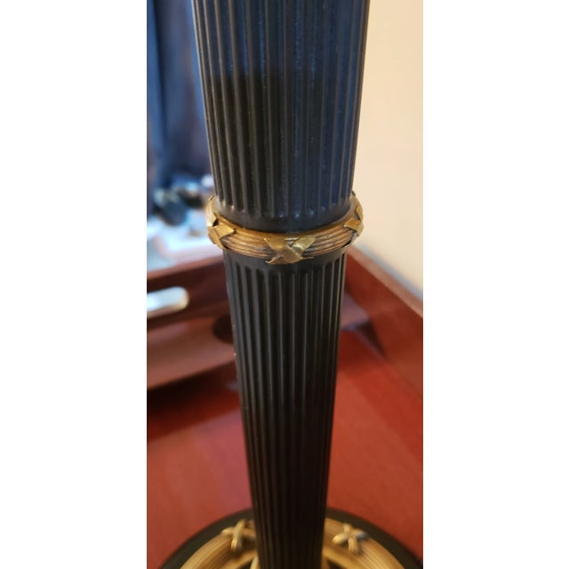 Vintage Black & Gold Empire Torch Style Table Lamp For Sale In Indianapolis - Image 6 of 8