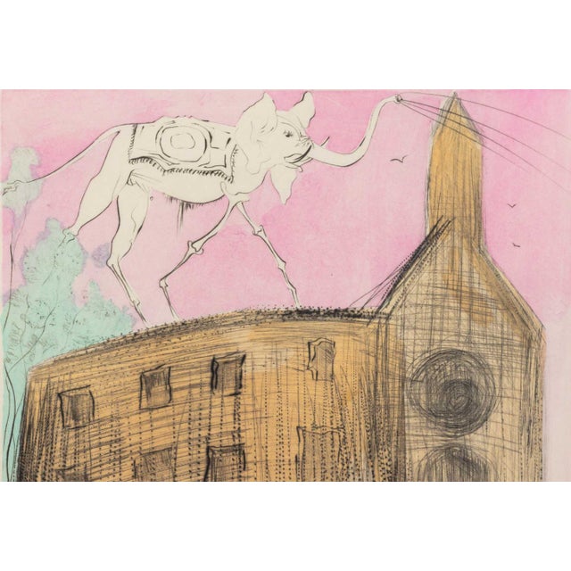 Salvador Dalí Salvador Dali "Le Chateau De Gala" Etching, 1974 For Sale - Image 4 of 14