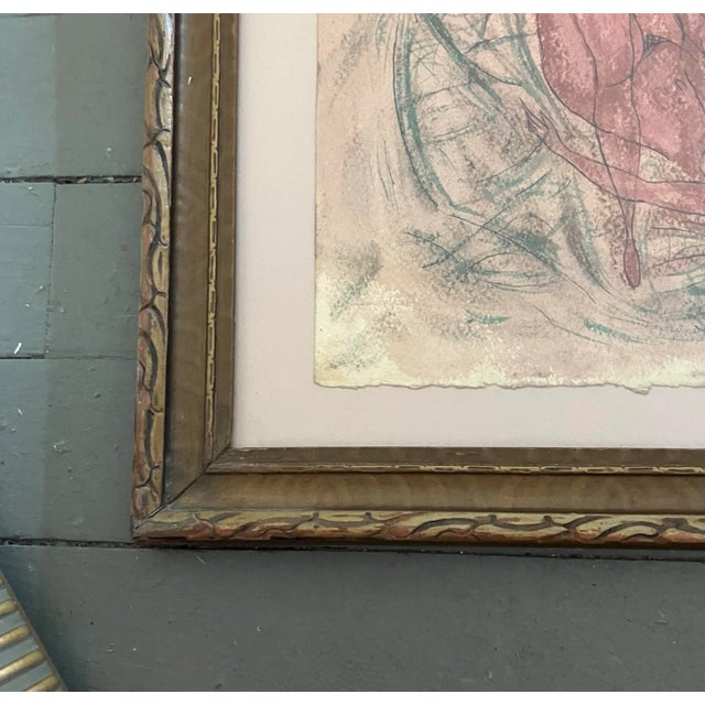 1940’s original modernist surrealist female nude painting on uneven paper laid on mat board. By Wesley Lea, whose art was...