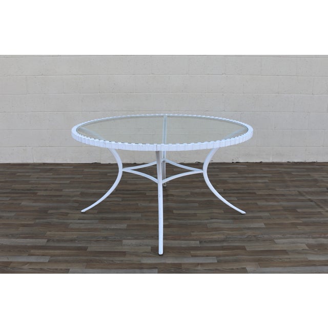 Mid Century Thinline Aluminum Klismos Outdoor Dining Set, Table & 4 Chairs, California 1960s For Sale - Image 14 of 18