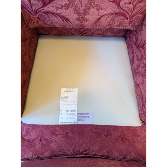 Late 20th Century Jessica Charles Swivel Rocker Armchair Club Chair - Damask For Sale - Image 10 of 13